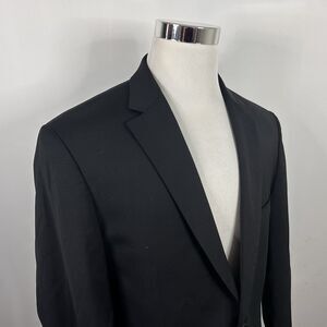 Kenneth Cole Awearness 42L Slim Sport Coat Black Wool Blend Two Button Vented